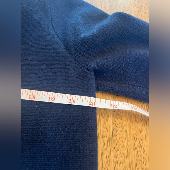 J. Crew Merino Wool Open Front Sweater Blazer Coat - Navy Blue- Size S - Picture 13 of 13